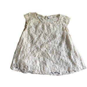 Artizia Wilfred Floral French Lace Sleeveless Swing Top Womens Size M Cream